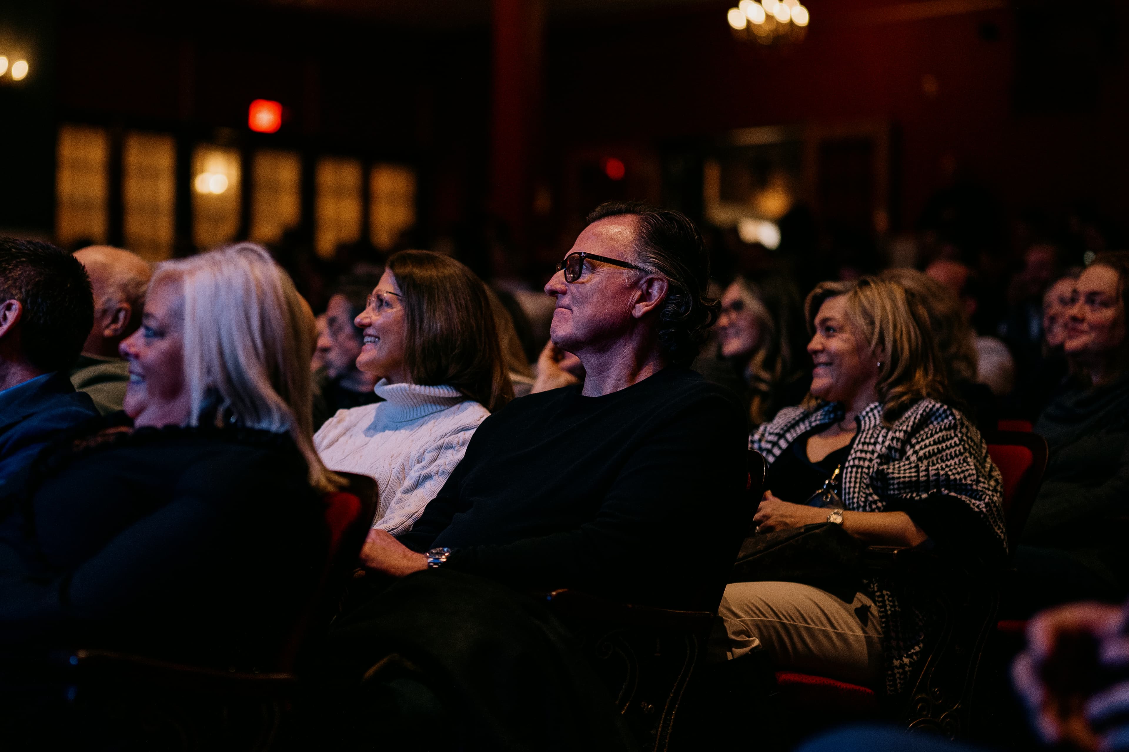 Brian Moses speaking to a packed audience
